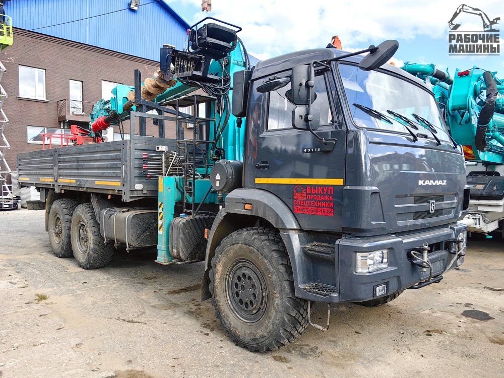 БОРТОВОЙ АВТОМОБИЛЬ КАМАЗ-43118 С КМУ HYUNDAI EVERDIGM HLC 8026А С БУРОМ (Ю. КОРЕЯ)???? купить в компании Рабочие Машины