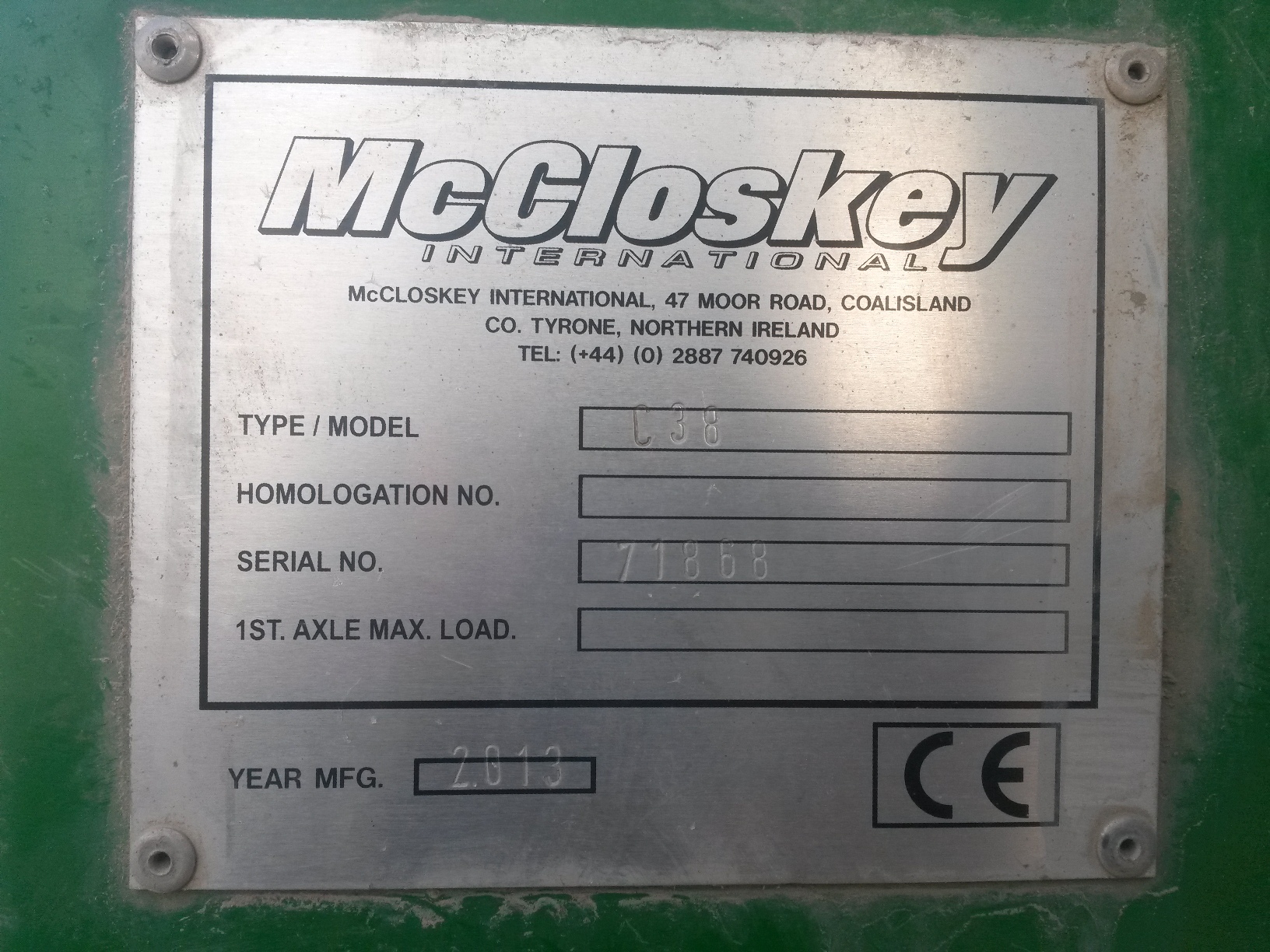 Конусная дробилка McCloskey С-38 купить в компании Рабочие Машины
