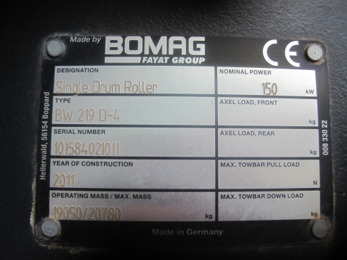 Каток BOMAG BW 219 D купить в компании Рабочие Машины