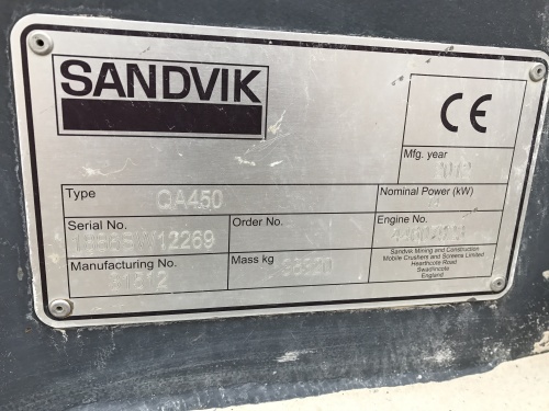 Грохот SANDVIK QA450 (Extec S-7) 2012г купить в компании Рабочие Машины