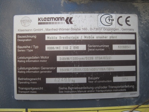 Щековая дробилка KLEEMANN MOBICAT MC 110 Z купить в компании Рабочие Машины