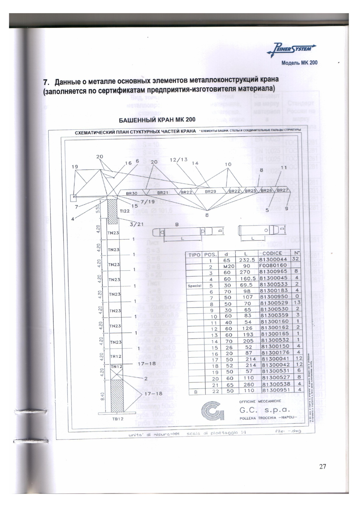 Башенный кран PEINER SYSTEM MK200/160.086.2 купить в компании Рабочие Машины