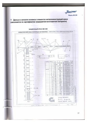 Башенный кран PEINER SYSTEM MK200/160.086.2 купить в компании Рабочие Машины