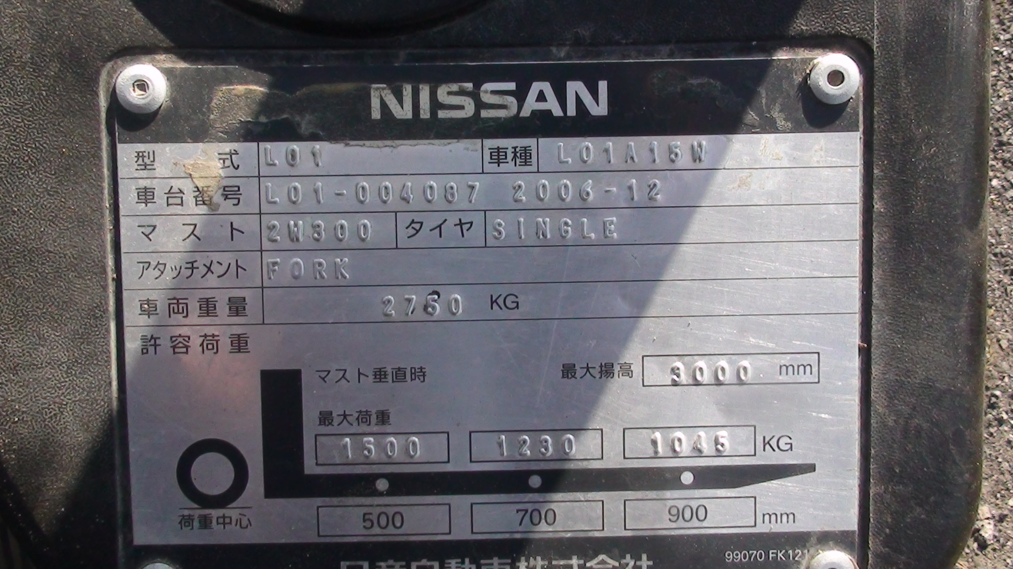 Автопогрузчик (вилочный) NISSAN L01A15 купить в компании Рабочие Машины