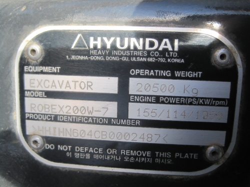 Колесный экскаватор HYUNDAIR 200W-7 купить в компании Рабочие Машины