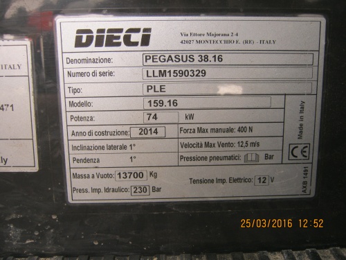 Телескопический погрузчик DIECI 38.16 купить в компании Рабочие Машины